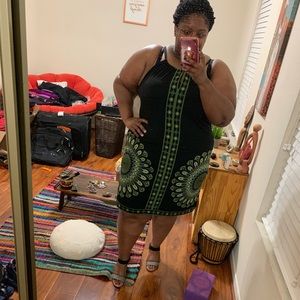 Black and Green halter dress